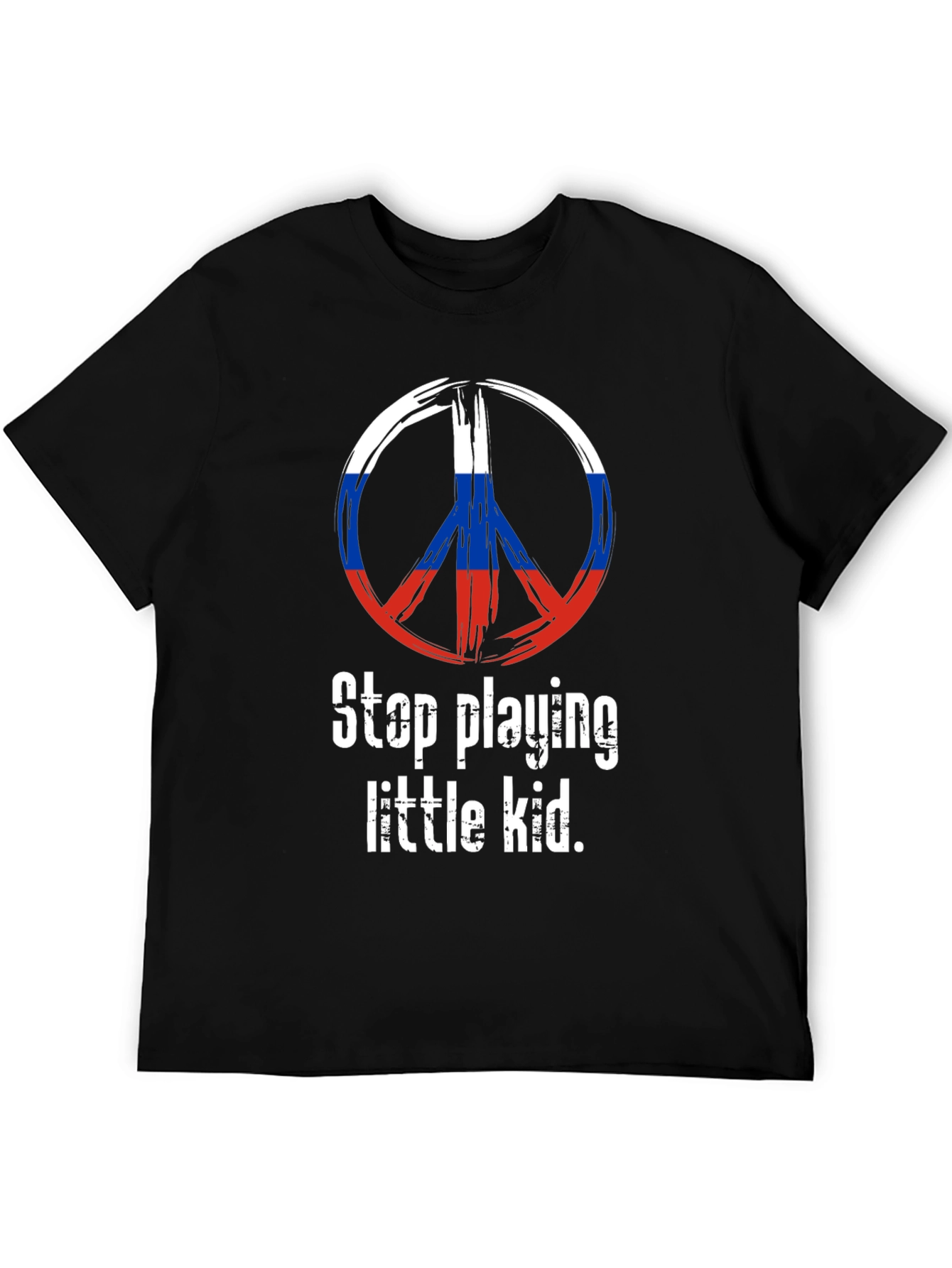 Peace Sign Russia Flag T-Shirt - Stop Playing Kid