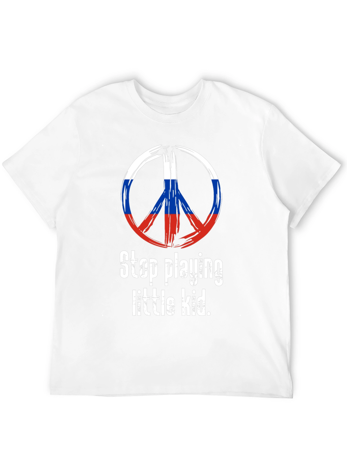 Peace Sign Russia Flag T-Shirt - Stop Playing Kid