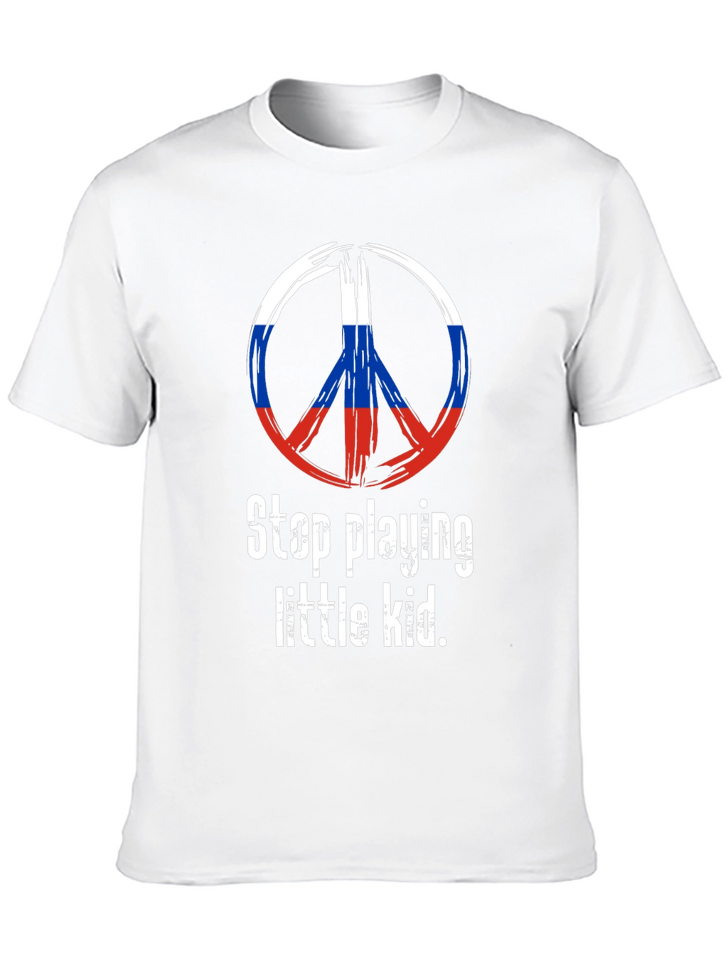 Peace Sign Russia Flag T-Shirt - Stop Playing Kid
