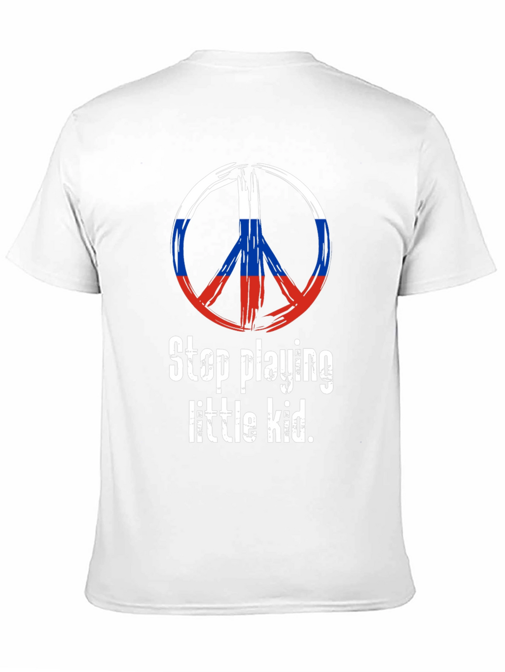 Peace Sign Russia Flag T-Shirt - Stop Playing Kid