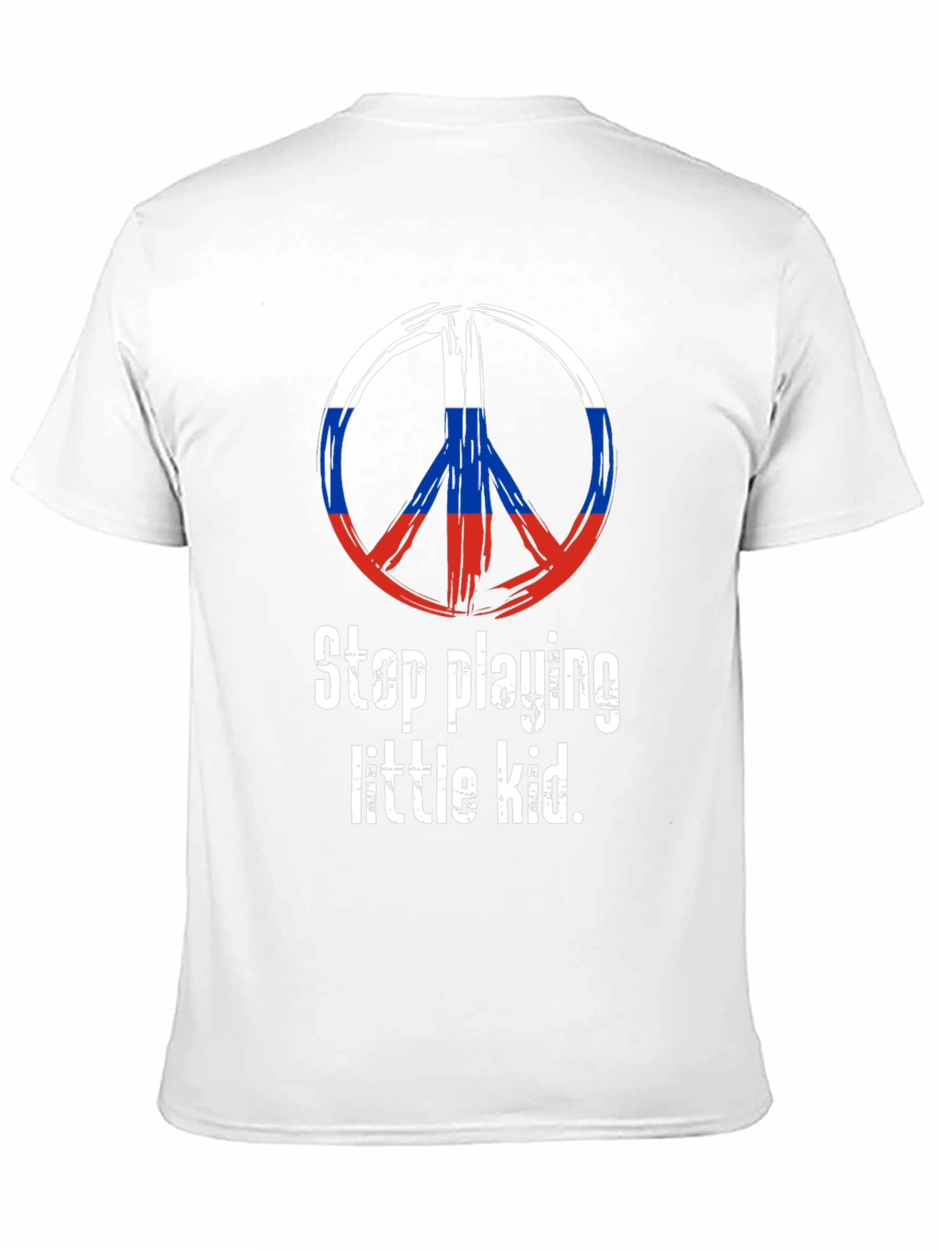 Peace Sign Russia Flag T-Shirt - Stop Playing Kid