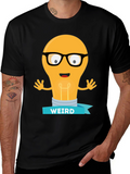 Weird Light Bulb Graphic Tee - Black T-Shirt
