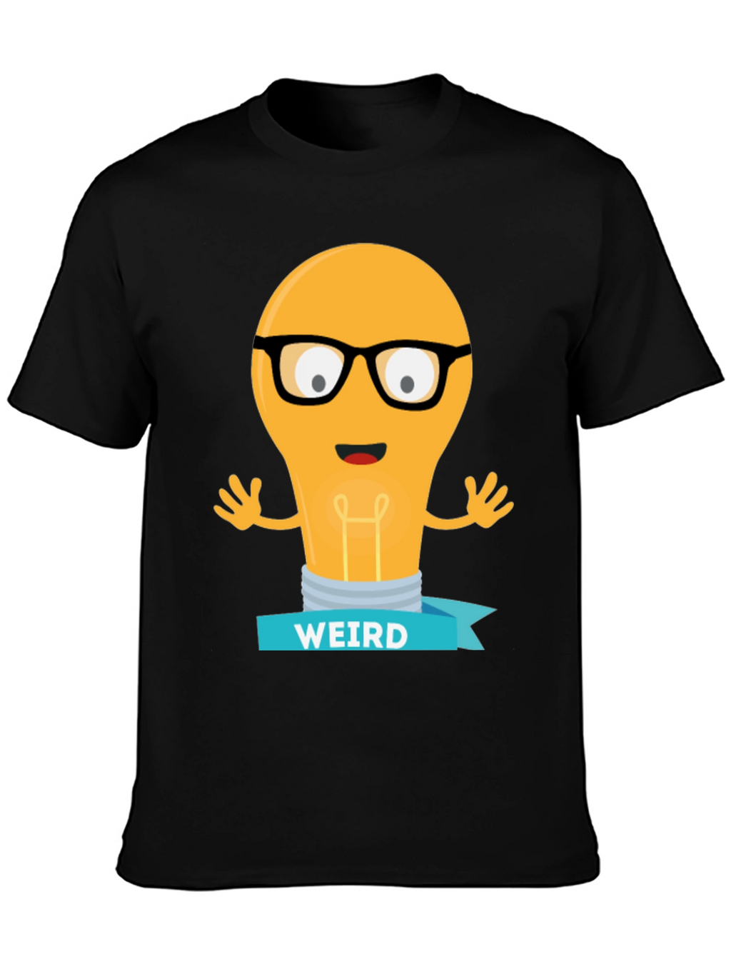 Weird Light Bulb Graphic Tee - Black T-Shirt