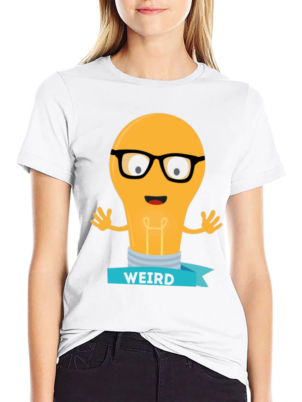 Weird Light Bulb Graphic Tee - Black T-Shirt