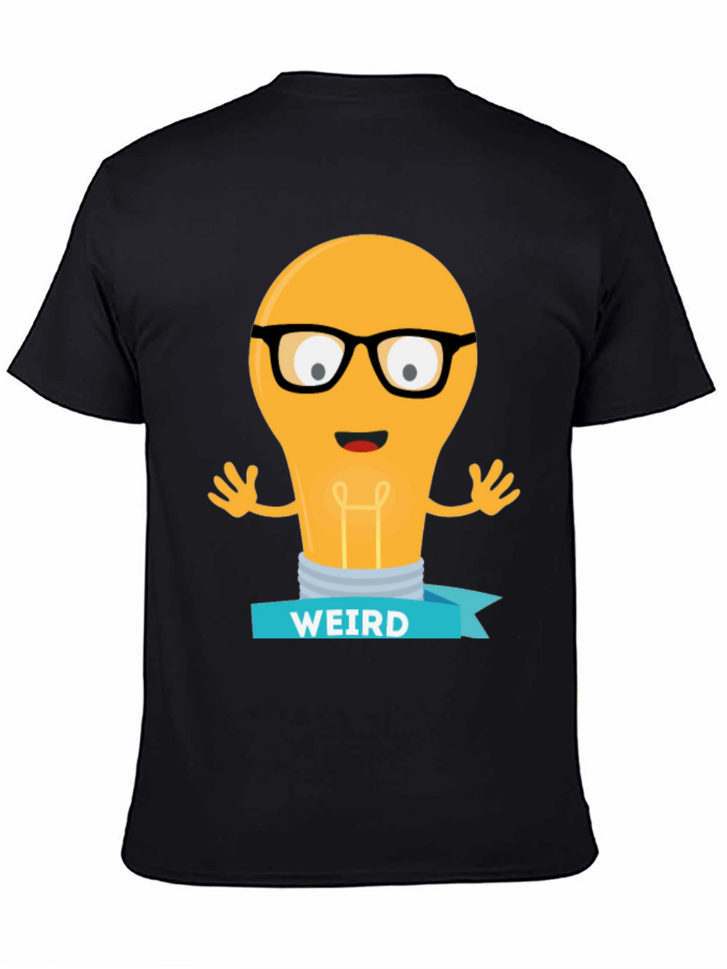Weird Light Bulb Graphic Tee - Black T-Shirt