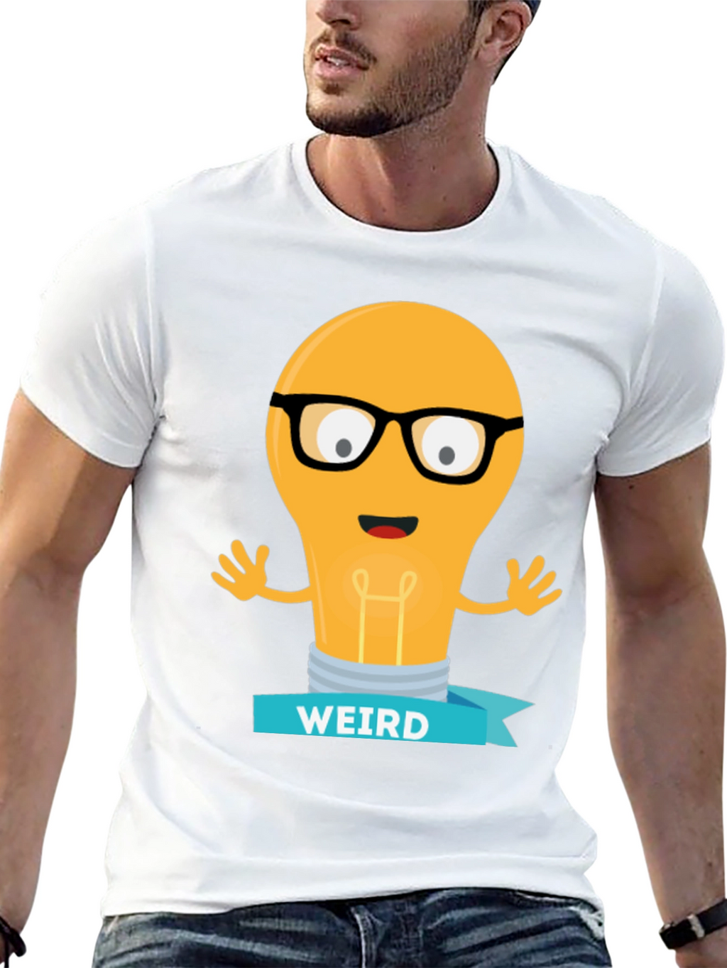 Weird Light Bulb Graphic Tee - Black T-Shirt