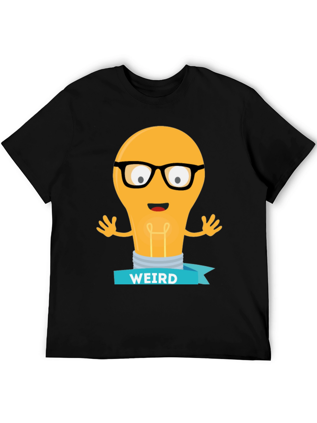 Weird Light Bulb Graphic Tee - Black T-Shirt