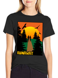 Runaway Sunset Graphic Tee - Nature Adventure Shirt