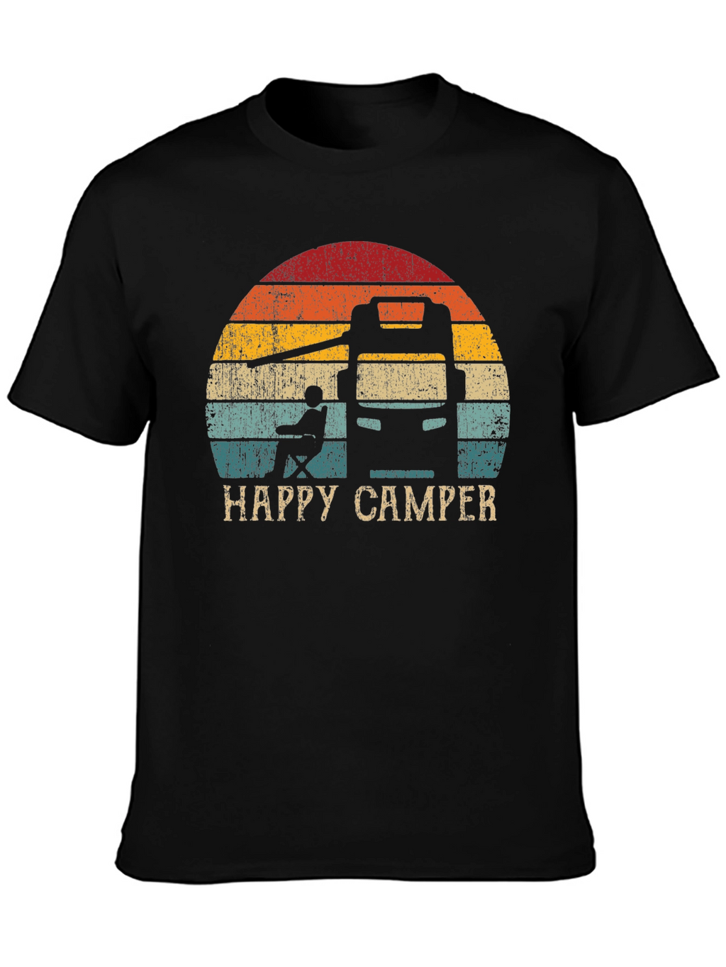 Happy Camper Retro Sunset Graphic Tee