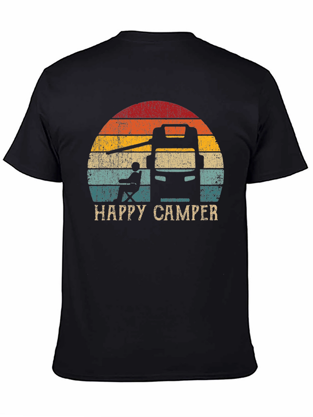 Happy Camper Retro Sunset Graphic Tee