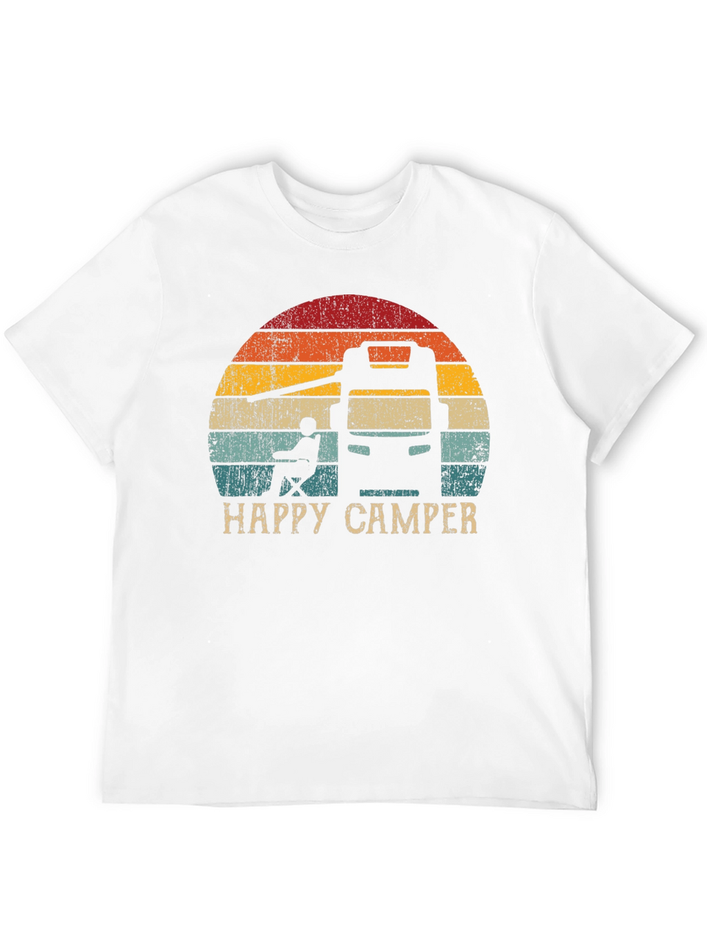 Happy Camper Retro Sunset Graphic Tee