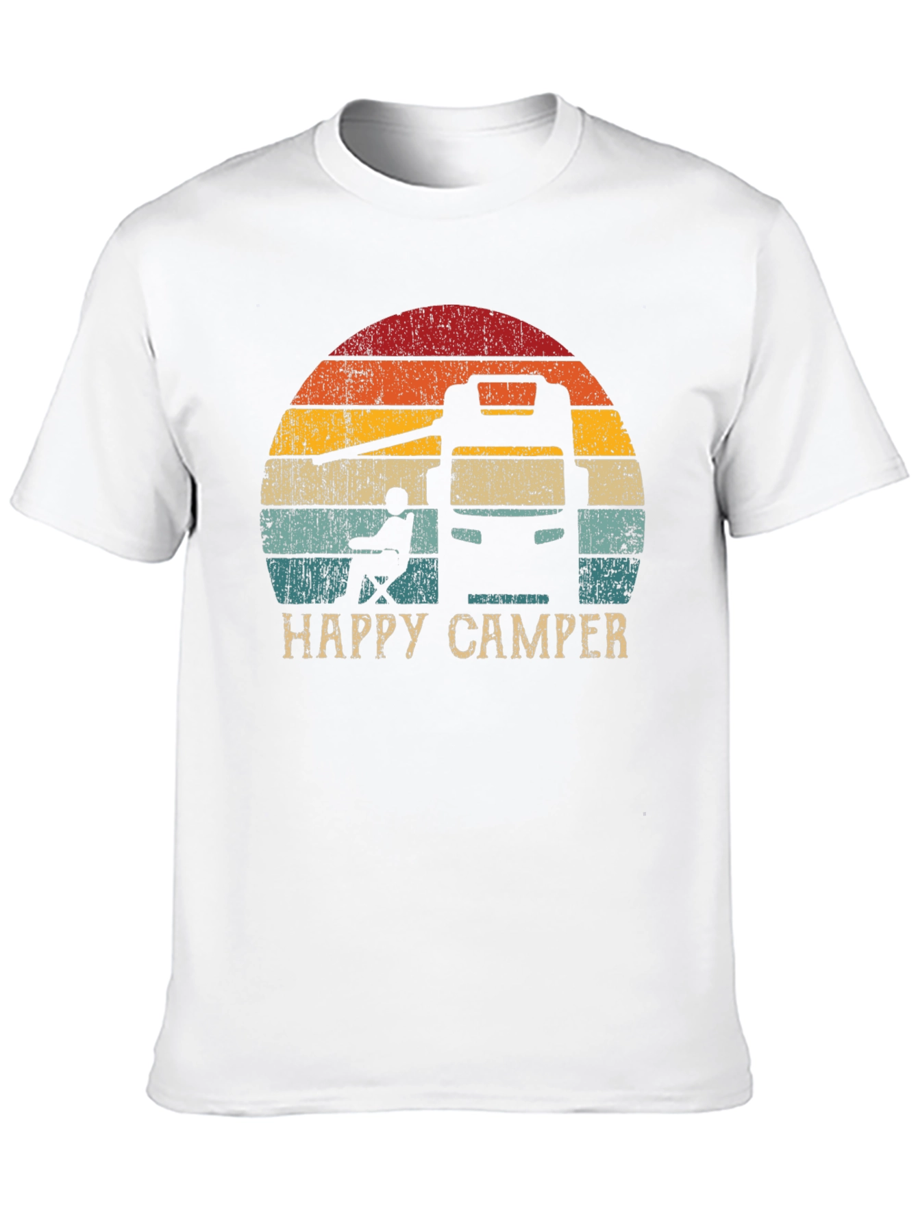 Happy Camper Retro Sunset Graphic Tee