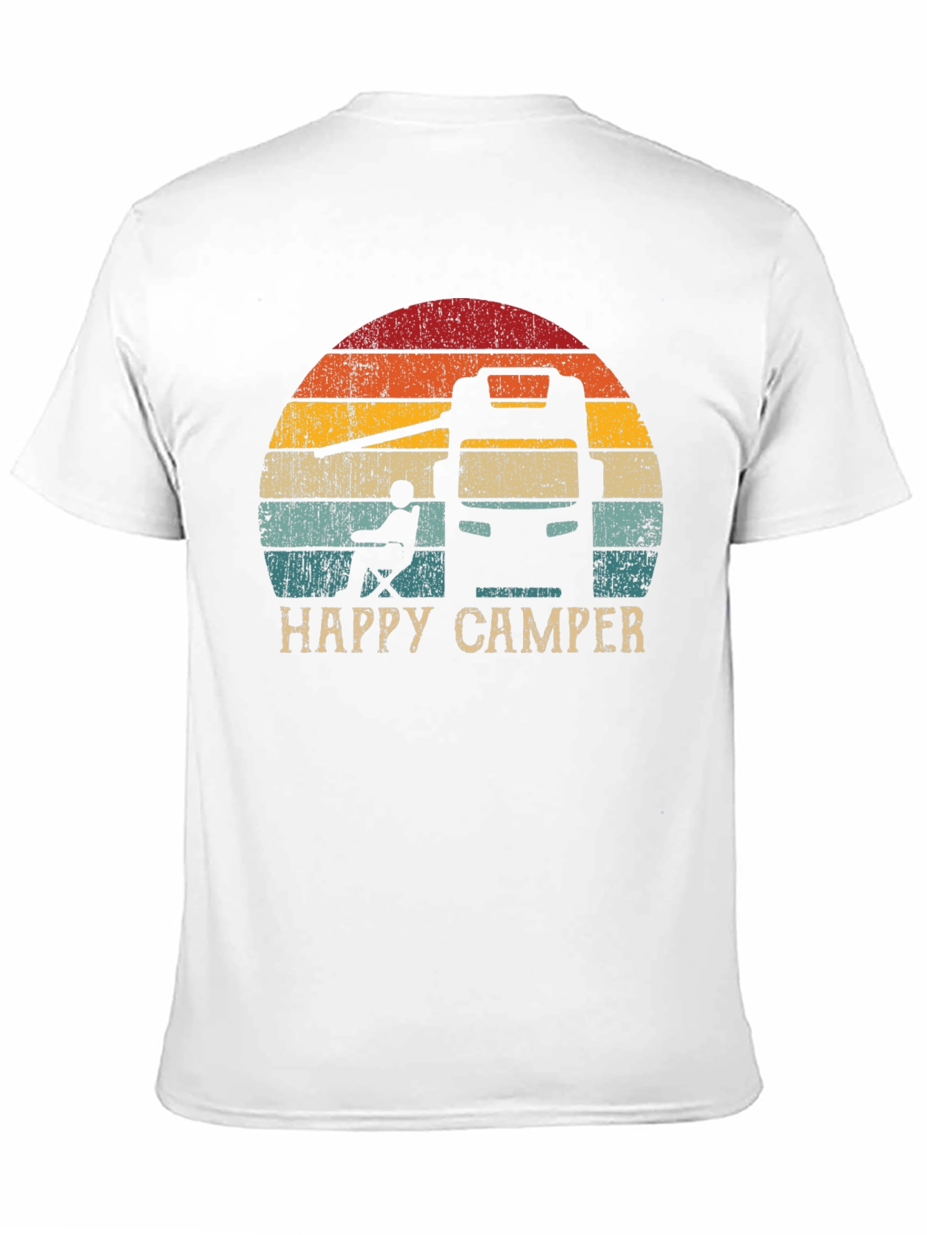 Happy Camper Retro Sunset Graphic Tee