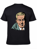 Retro Cartoon Man Graphic Black T-Shirt