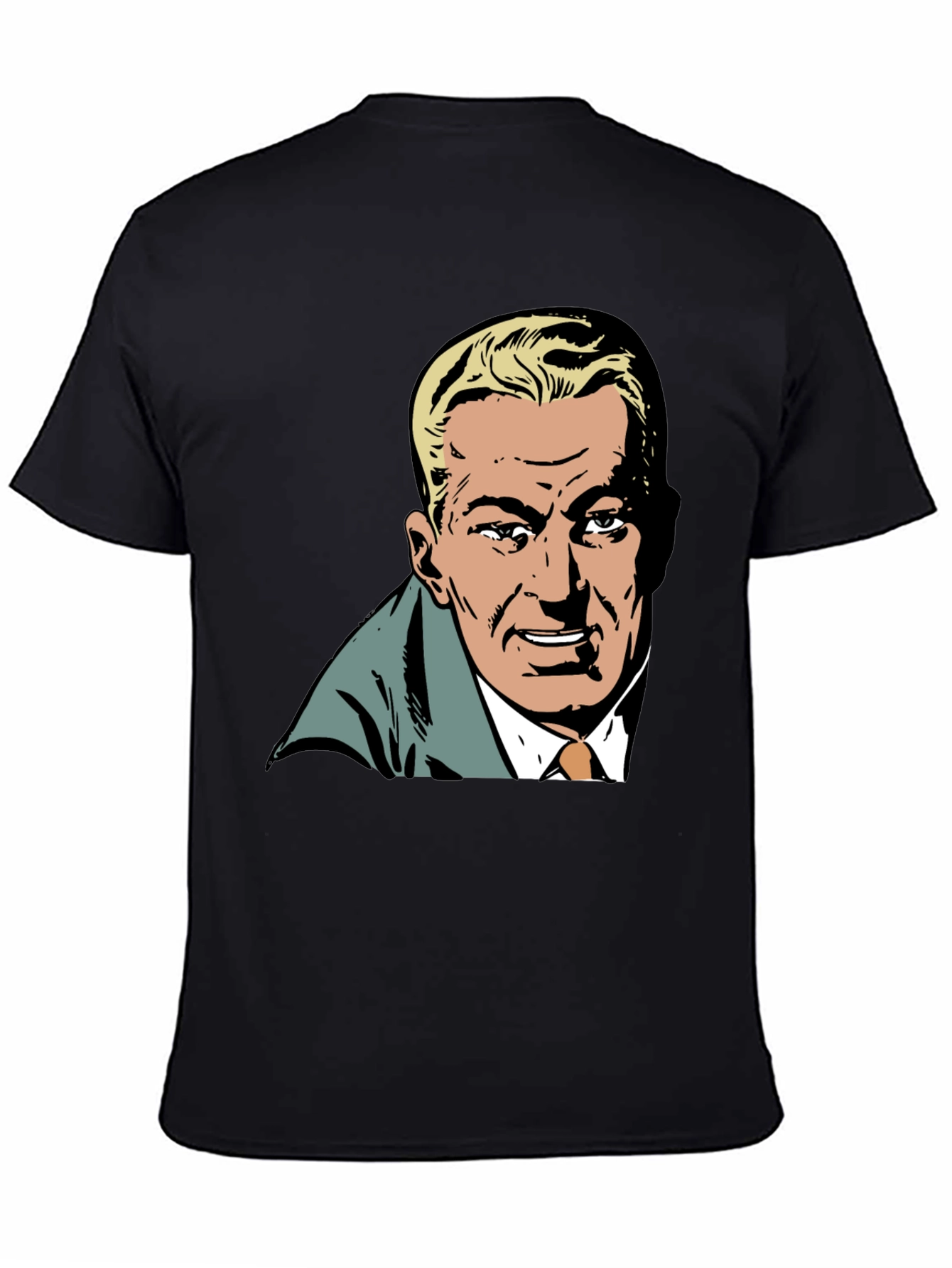 Retro Cartoon Man Graphic Black T-Shirt