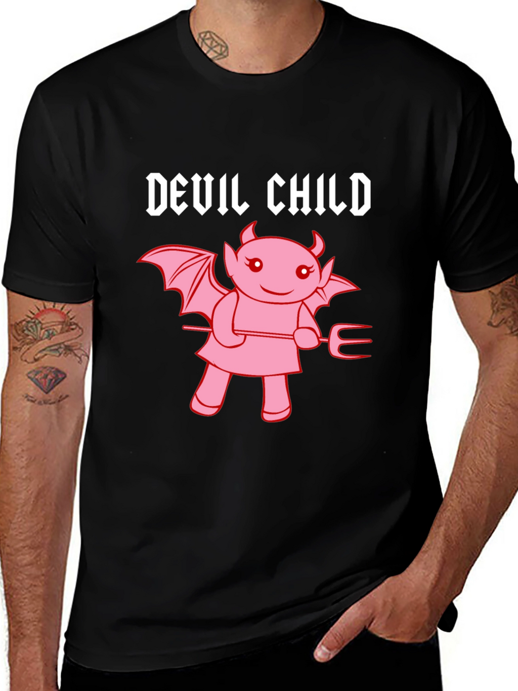Devil Child Graphic Tee - Unisex Black T-Shirt