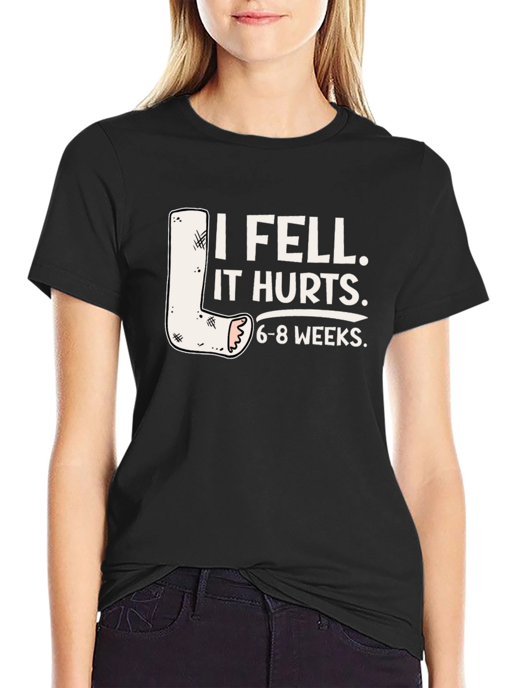 I Fell It Hurts Funny Leg Cast T-Shirt