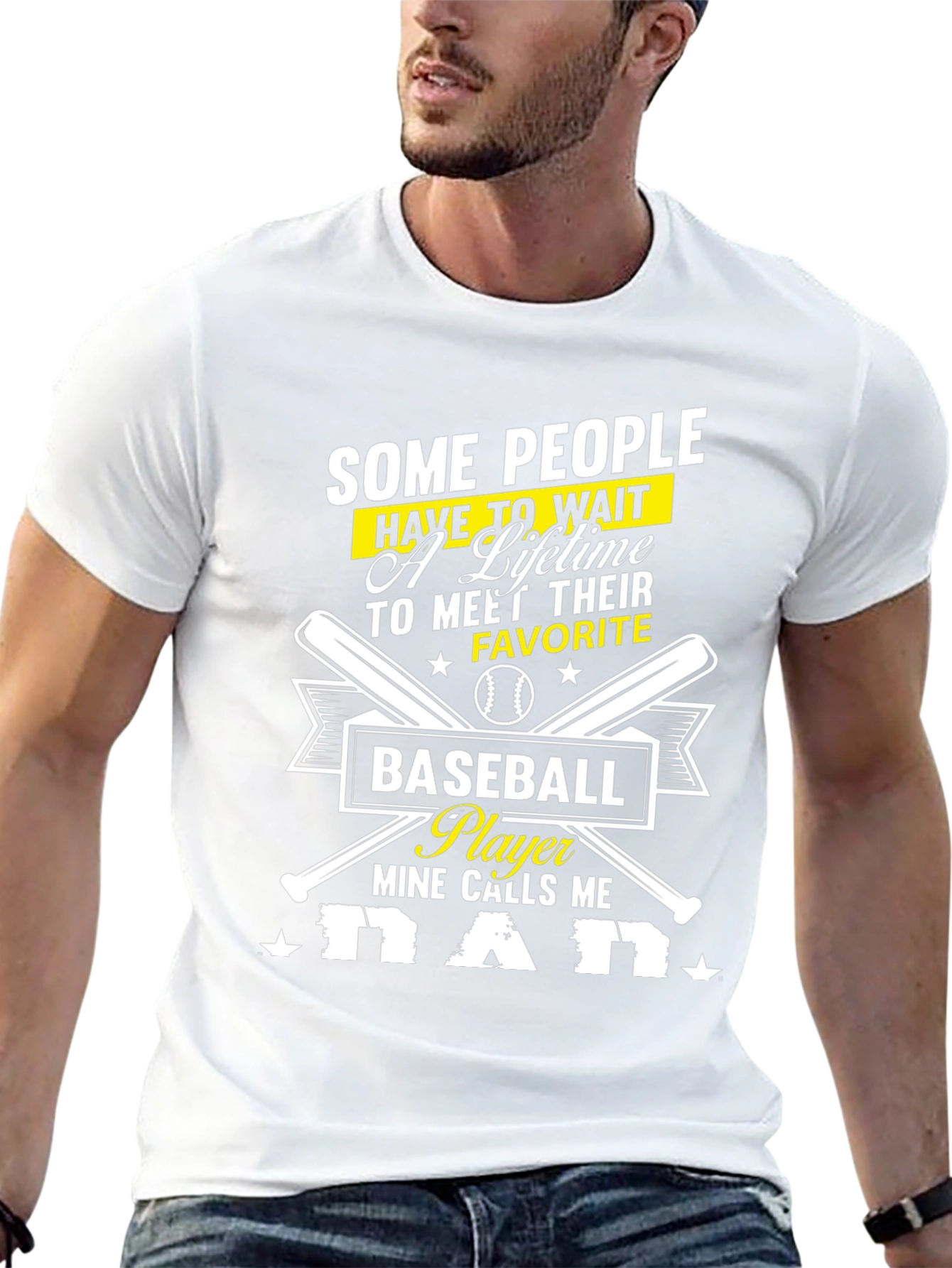 Baseball Dad T-Shirt - Mine Calls Me Dad