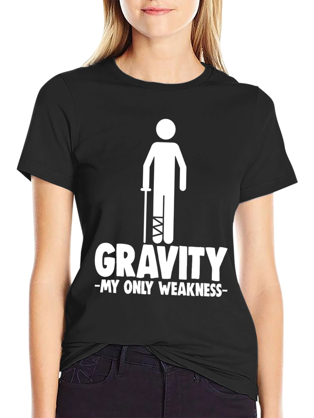 Gravity My Only Weakness Funny Leg Injury T-Shirt