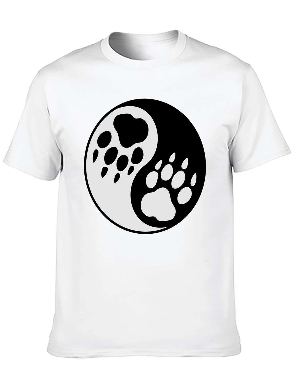 Yin Yang Paw Print T-Shirt - Balance & Style