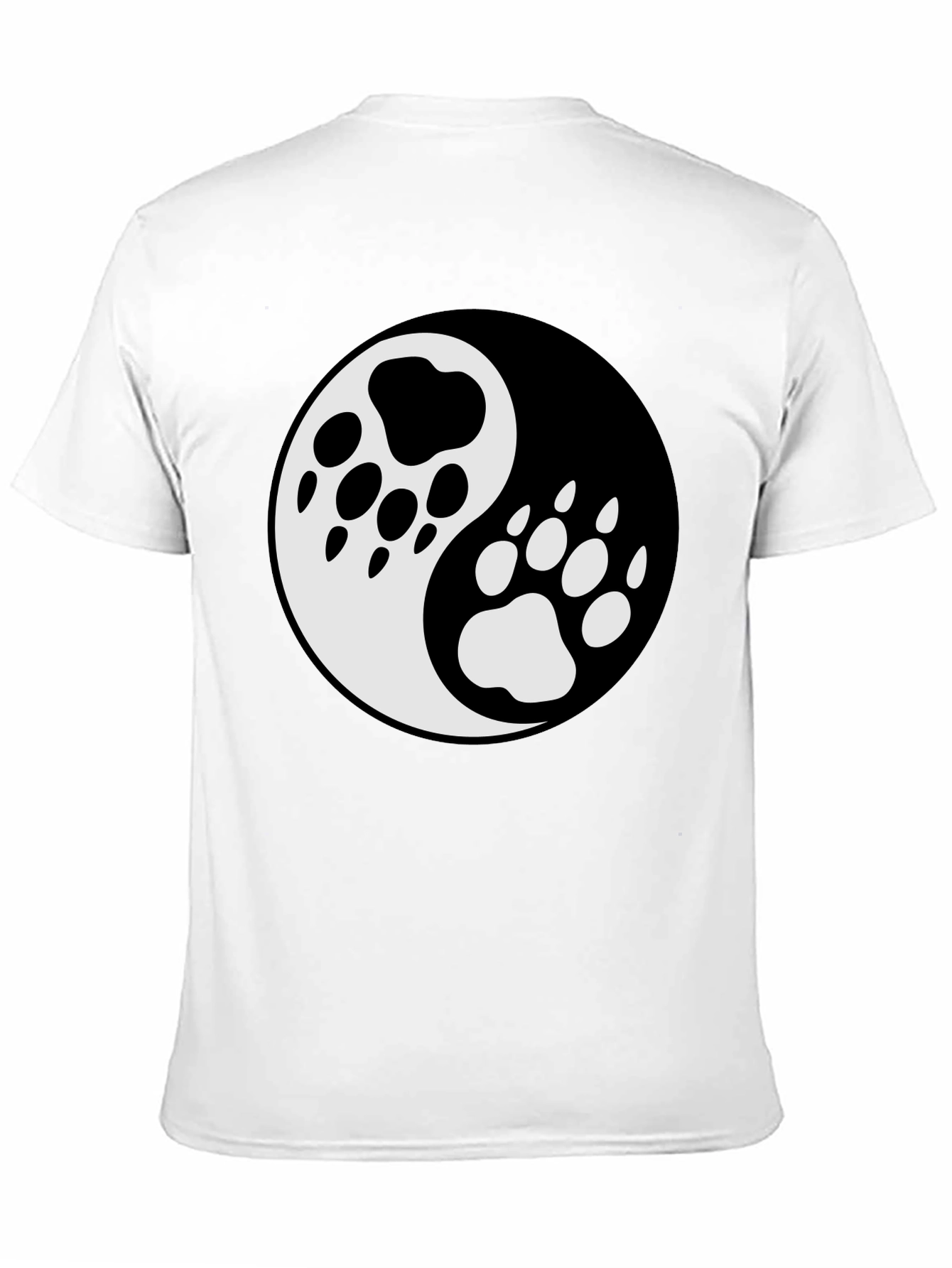 Yin Yang Paw Print T-Shirt - Balance & Style