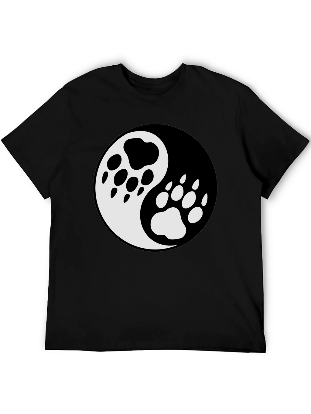 Yin Yang Paw Print T-Shirt - Balance & Style