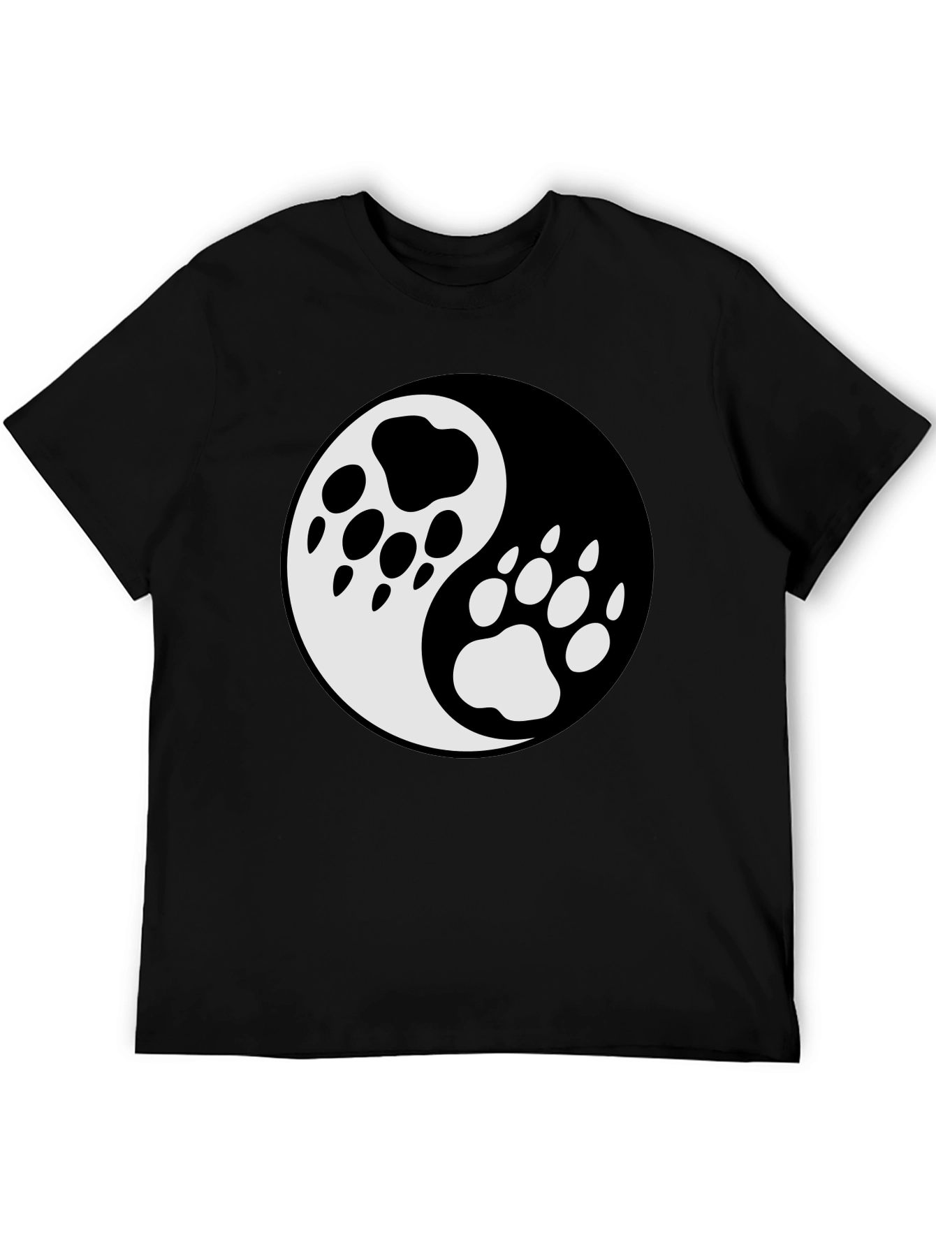 Yin Yang Paw Print T-Shirt - Balance & Style