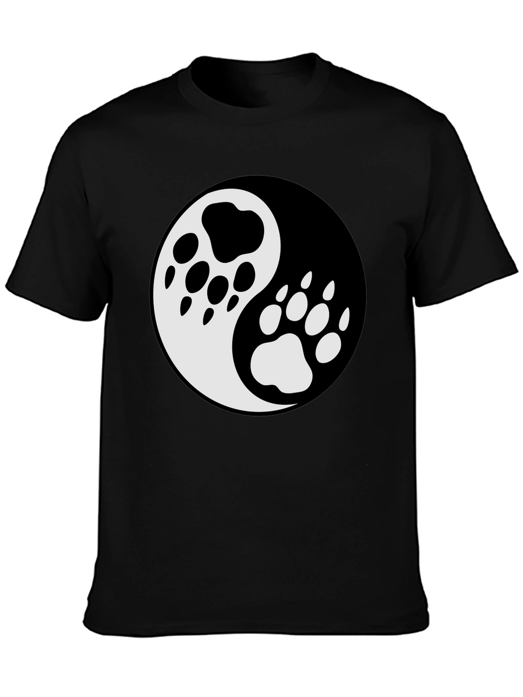 Yin Yang Paw Print T-Shirt - Balance & Style