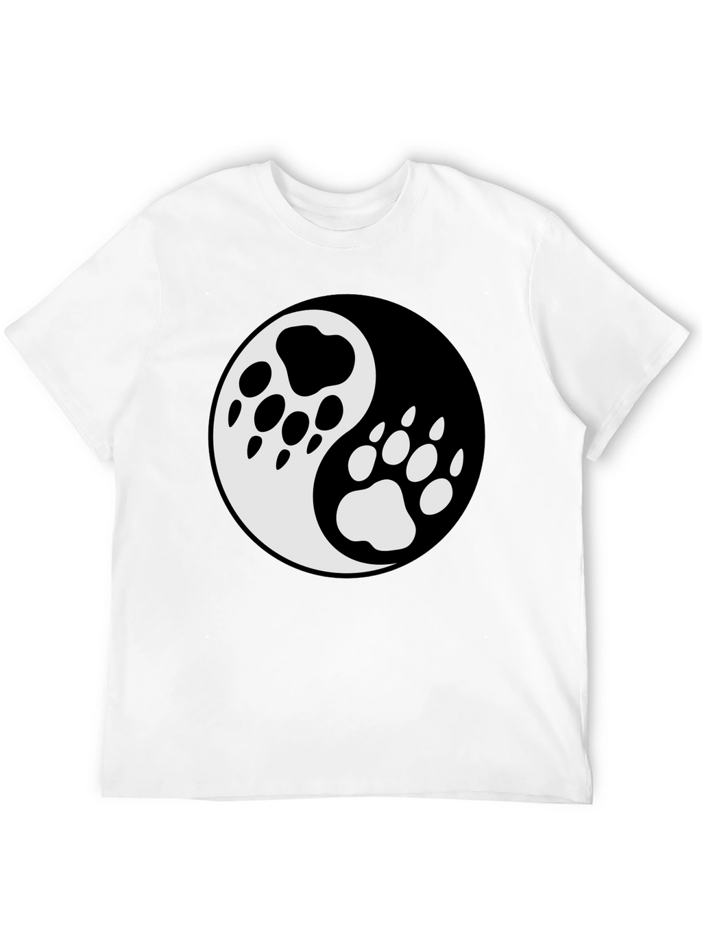 Yin Yang Paw Print T-Shirt - Balance & Style