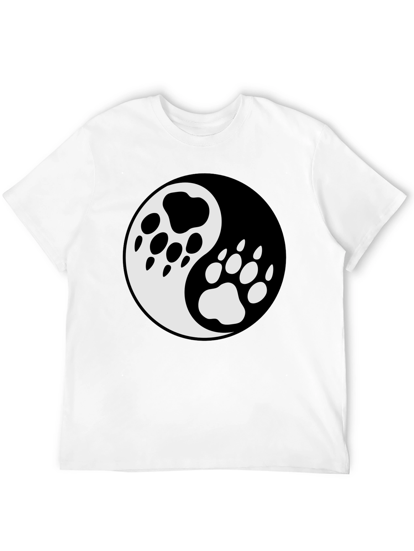 Yin Yang Paw Print T-Shirt - Balance & Style