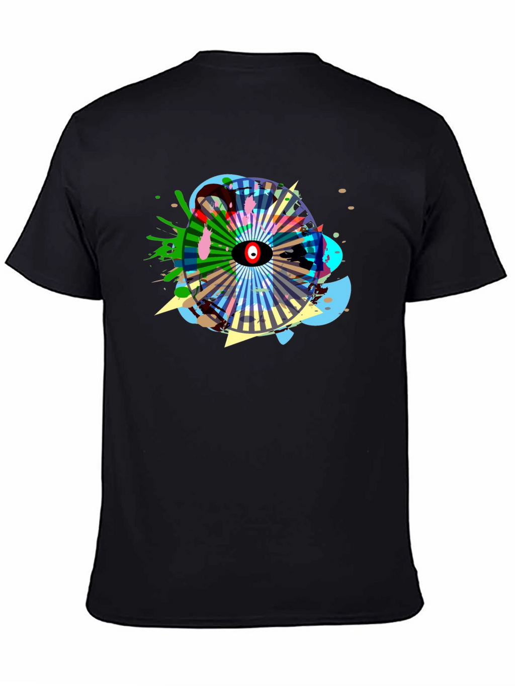 Abstract Eye Graphic Black T-Shirt