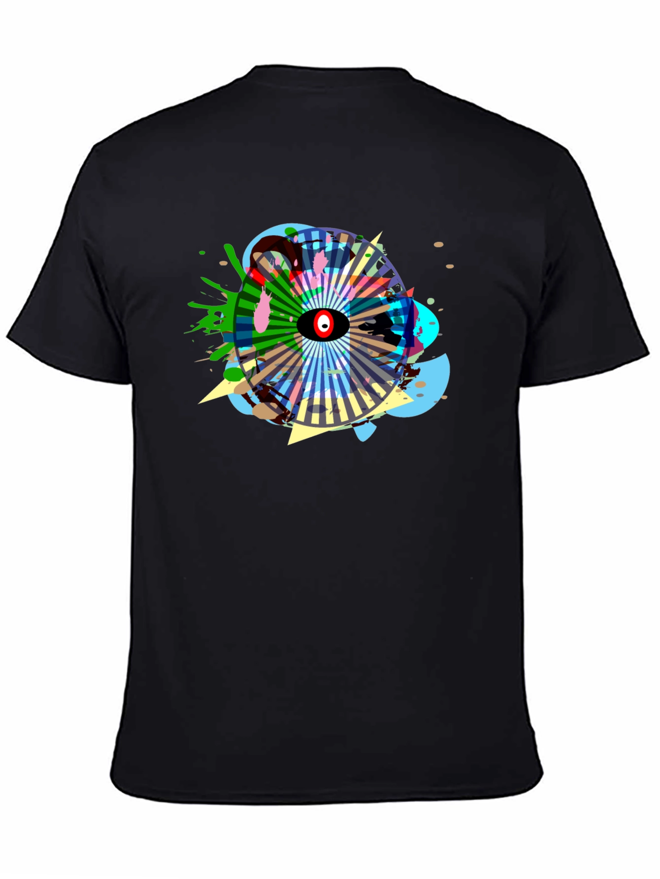 Abstract Eye Graphic Black T-Shirt