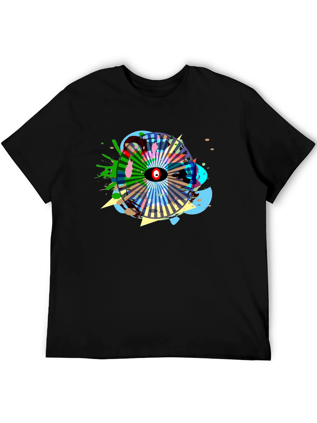 Abstract Eye Graphic Black T-Shirt