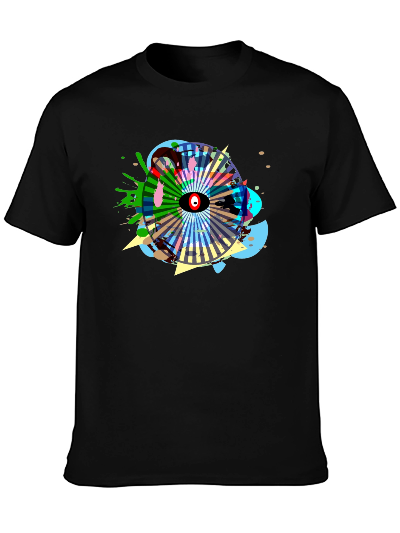 Abstract Eye Graphic Black T-Shirt