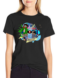 Abstract Eye Graphic Black T-Shirt