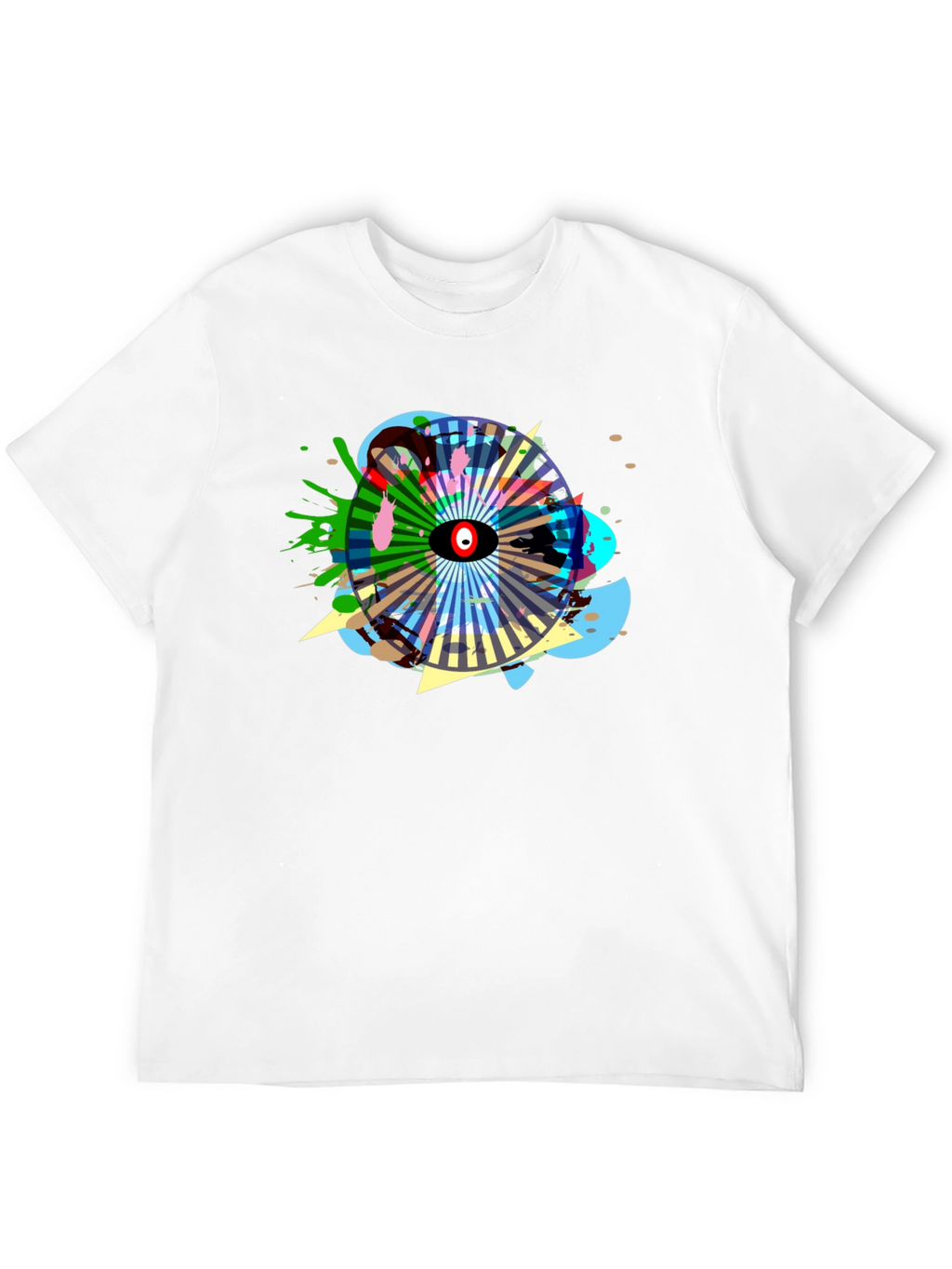 Abstract Eye Graphic Black T-Shirt
