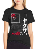 Skull & Roses Graphic Tee - Mens Black T-Shirt
