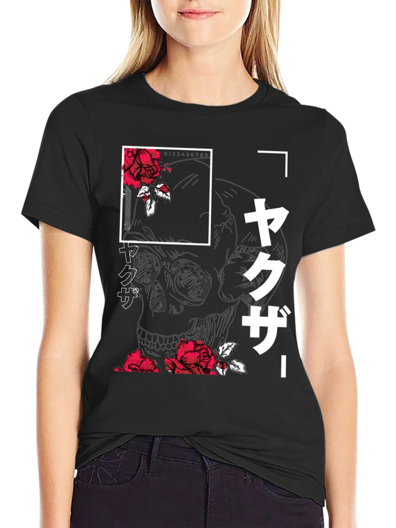 Skull & Roses Graphic Tee - Mens Black T-Shirt