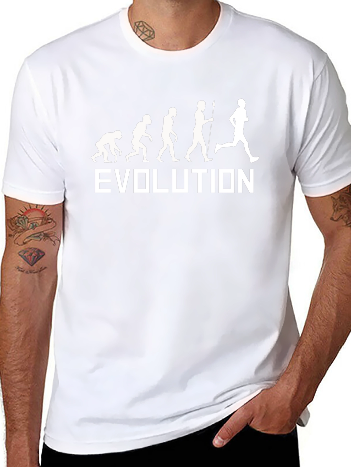 Evolution Runner T-Shirt - Black Cotton Tee