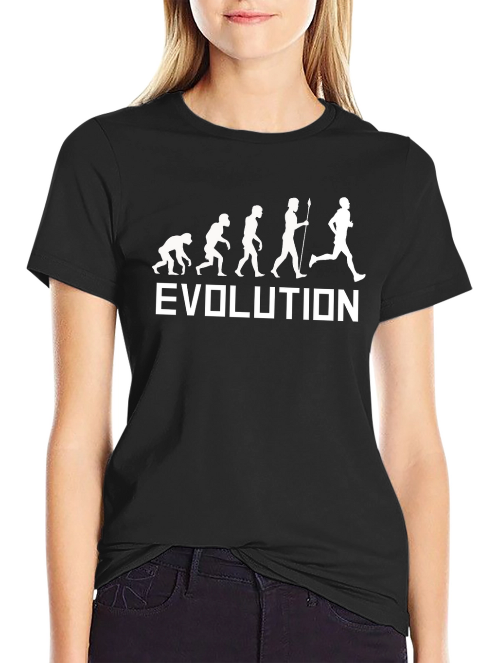 Evolution Runner T-Shirt - Black Cotton Tee