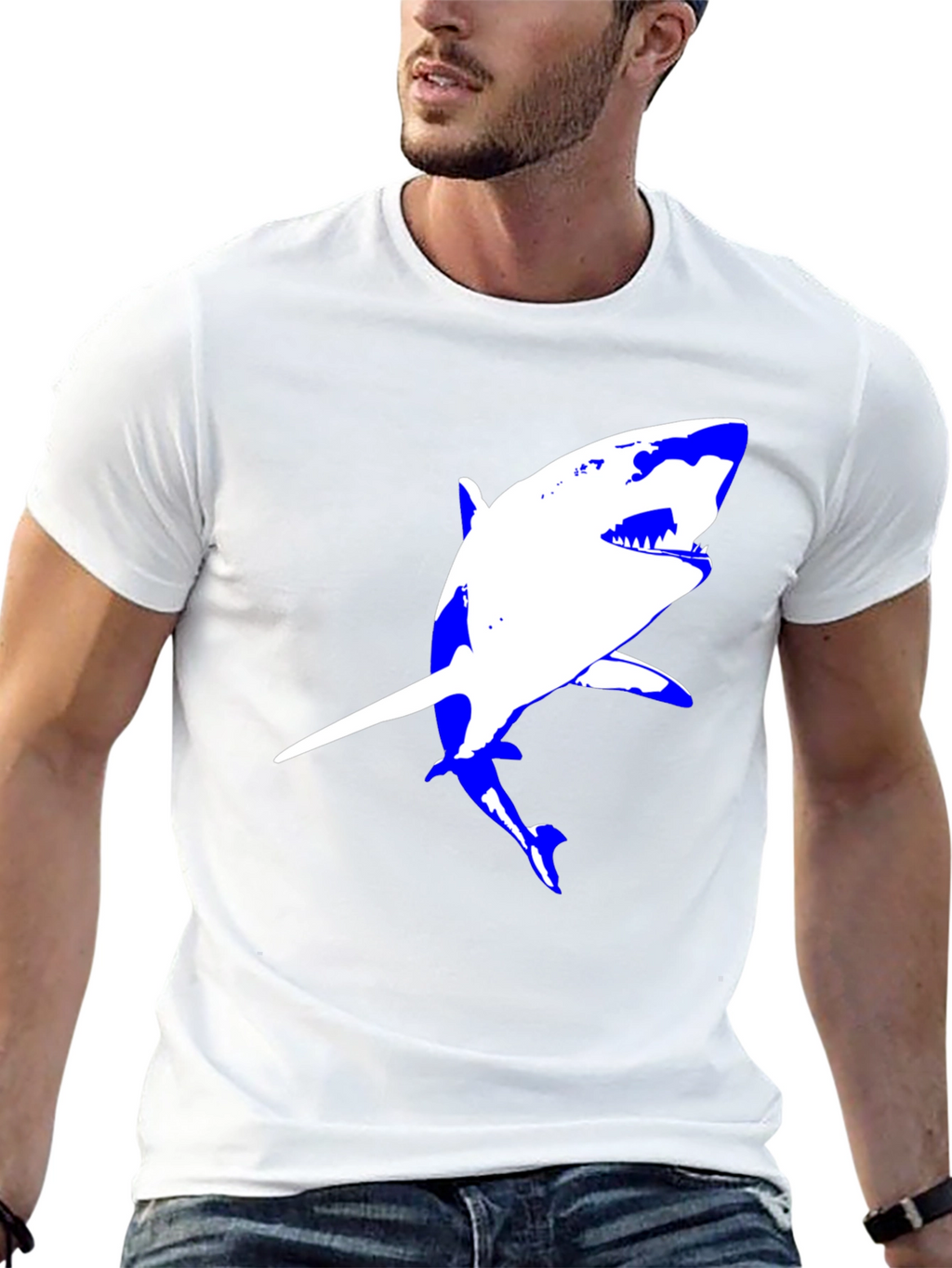 Shark Graphic Tee - Black Cotton Comfort