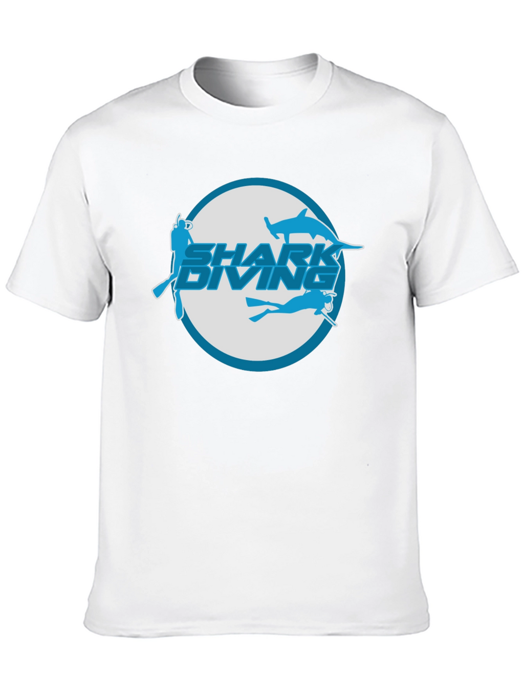 Shark Diving Graphic T-Shirt - Black