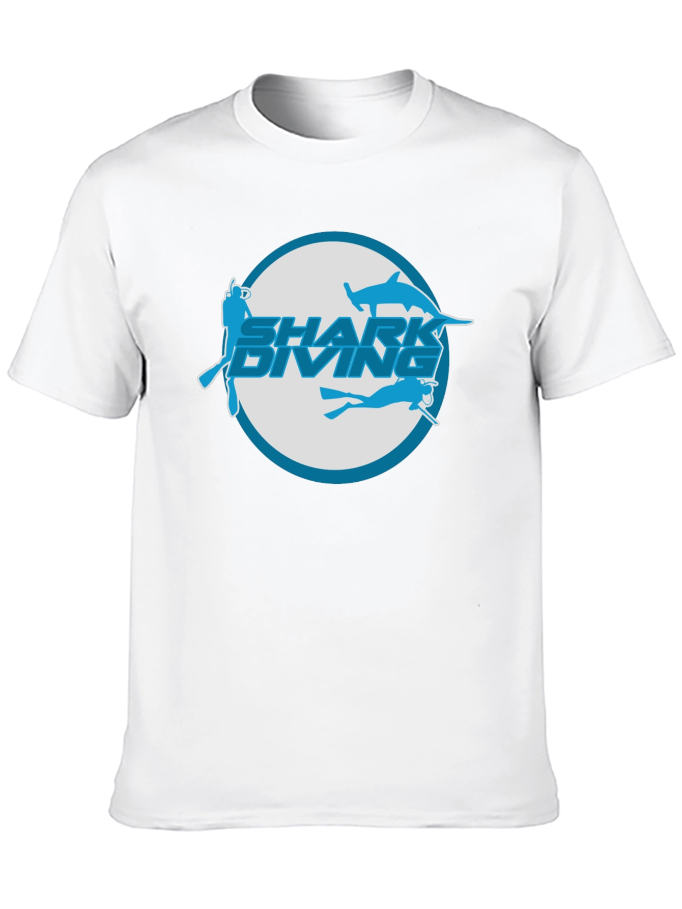 Shark Diving Graphic T-Shirt - Black