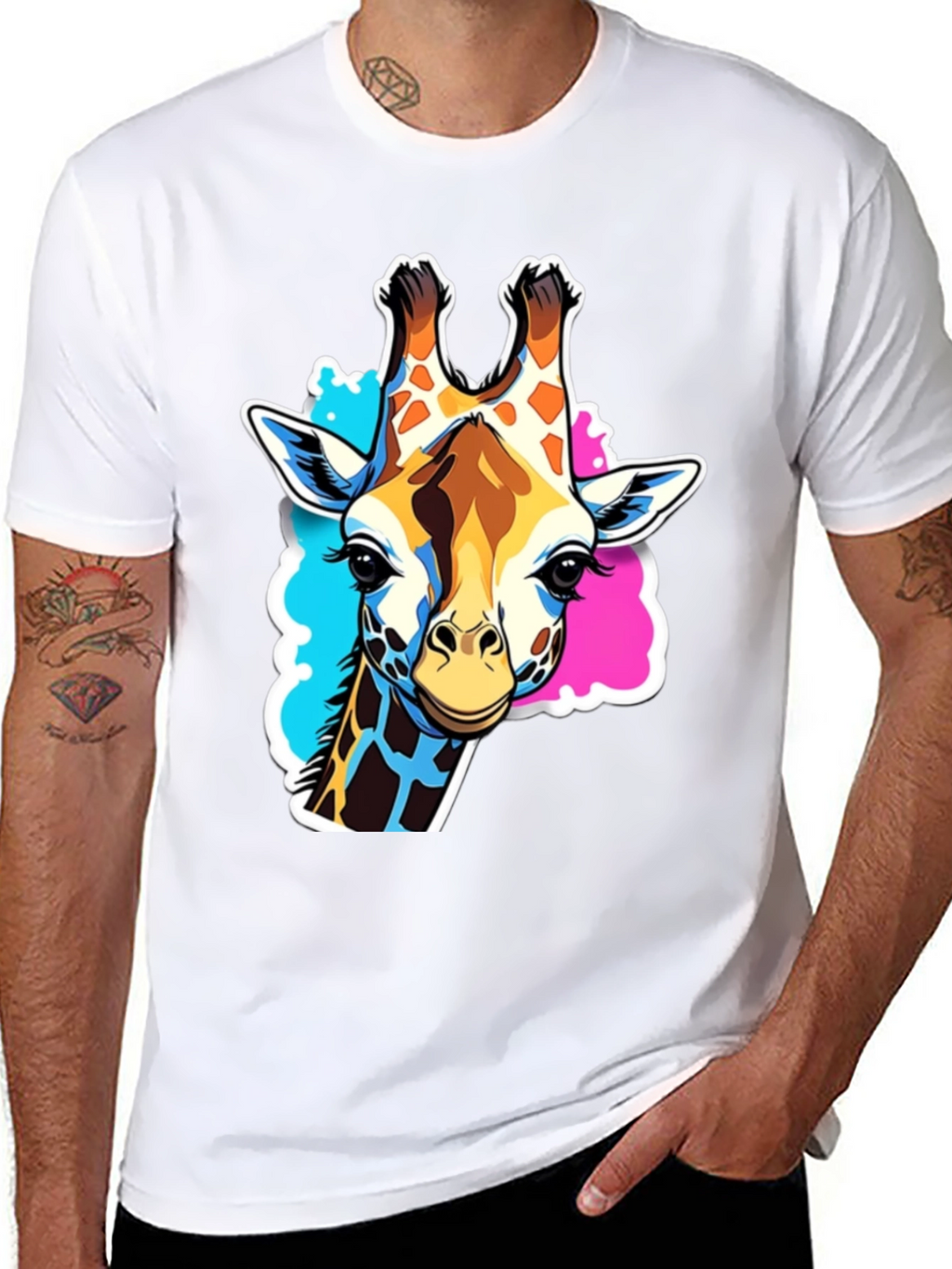 Giraffe Graphic Tee - Stylish Black T-Shirt