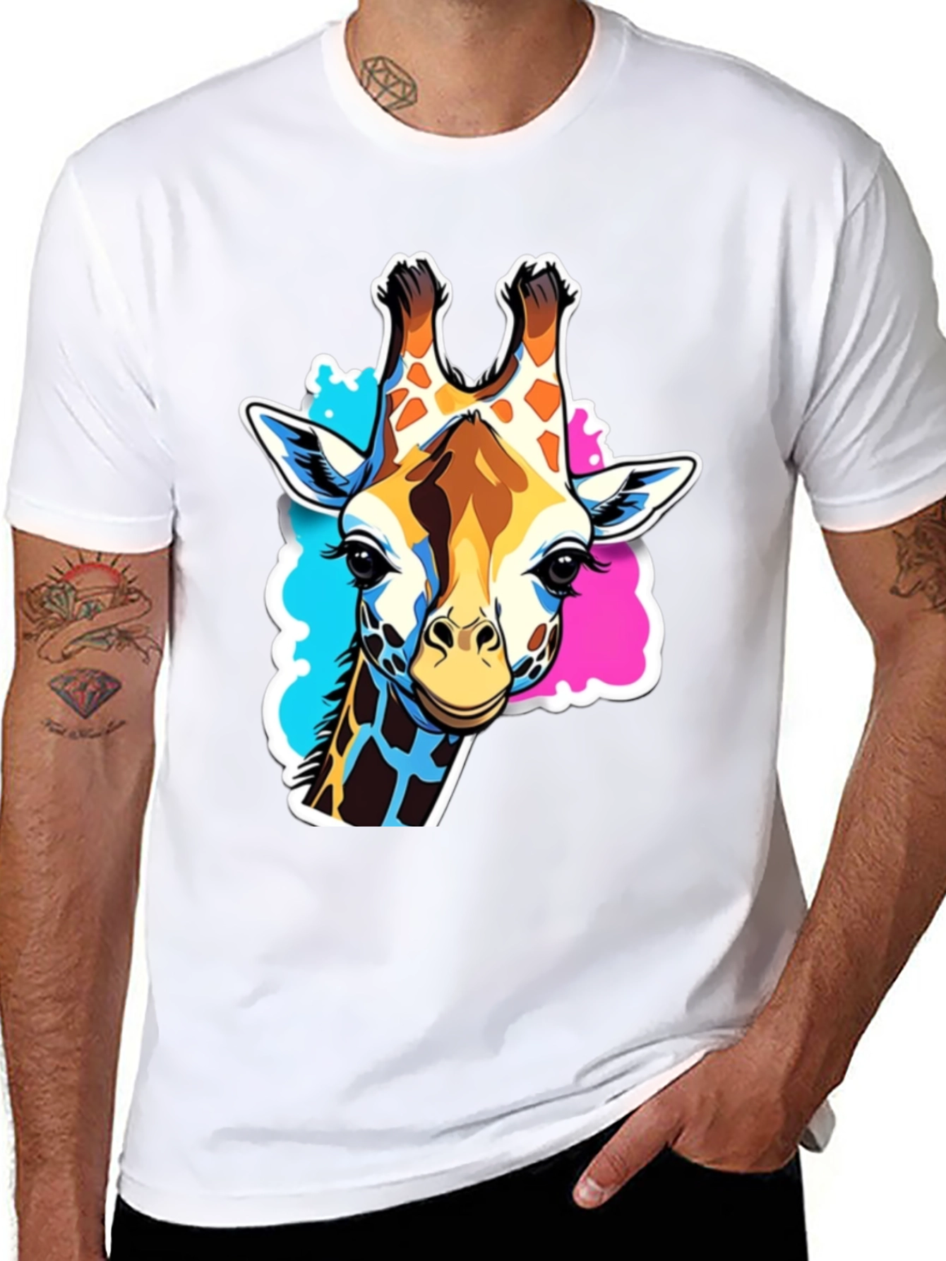 Giraffe Graphic Tee - Stylish Black T-Shirt