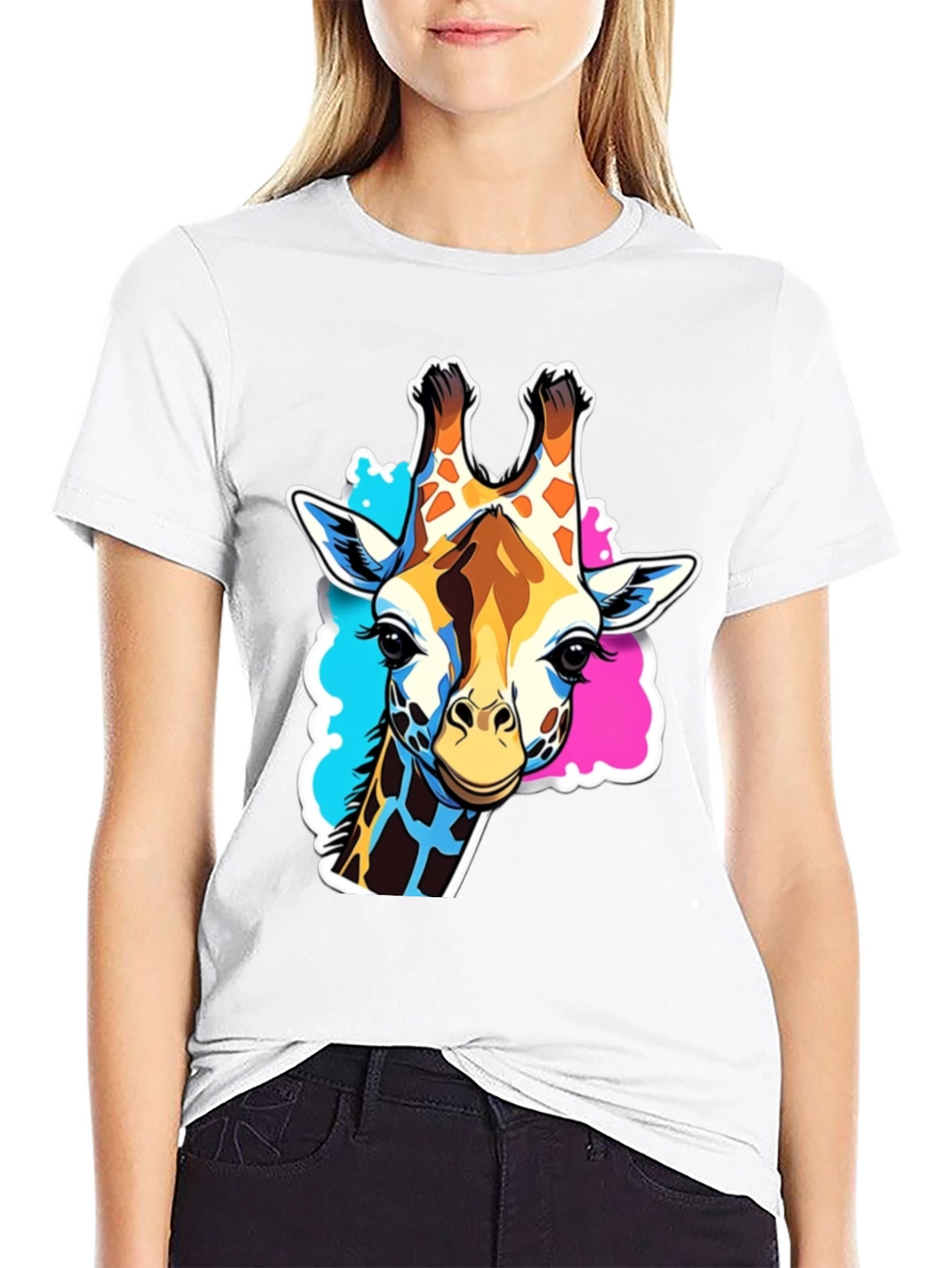 Giraffe Graphic Tee - Stylish Black T-Shirt