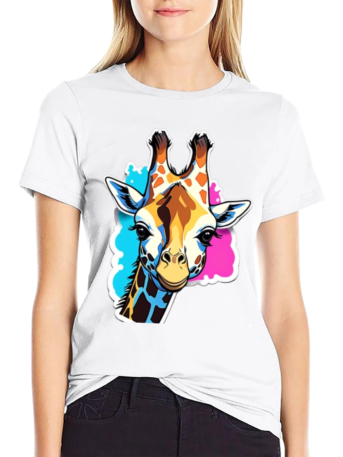Giraffe Graphic Tee - Stylish Black T-Shirt