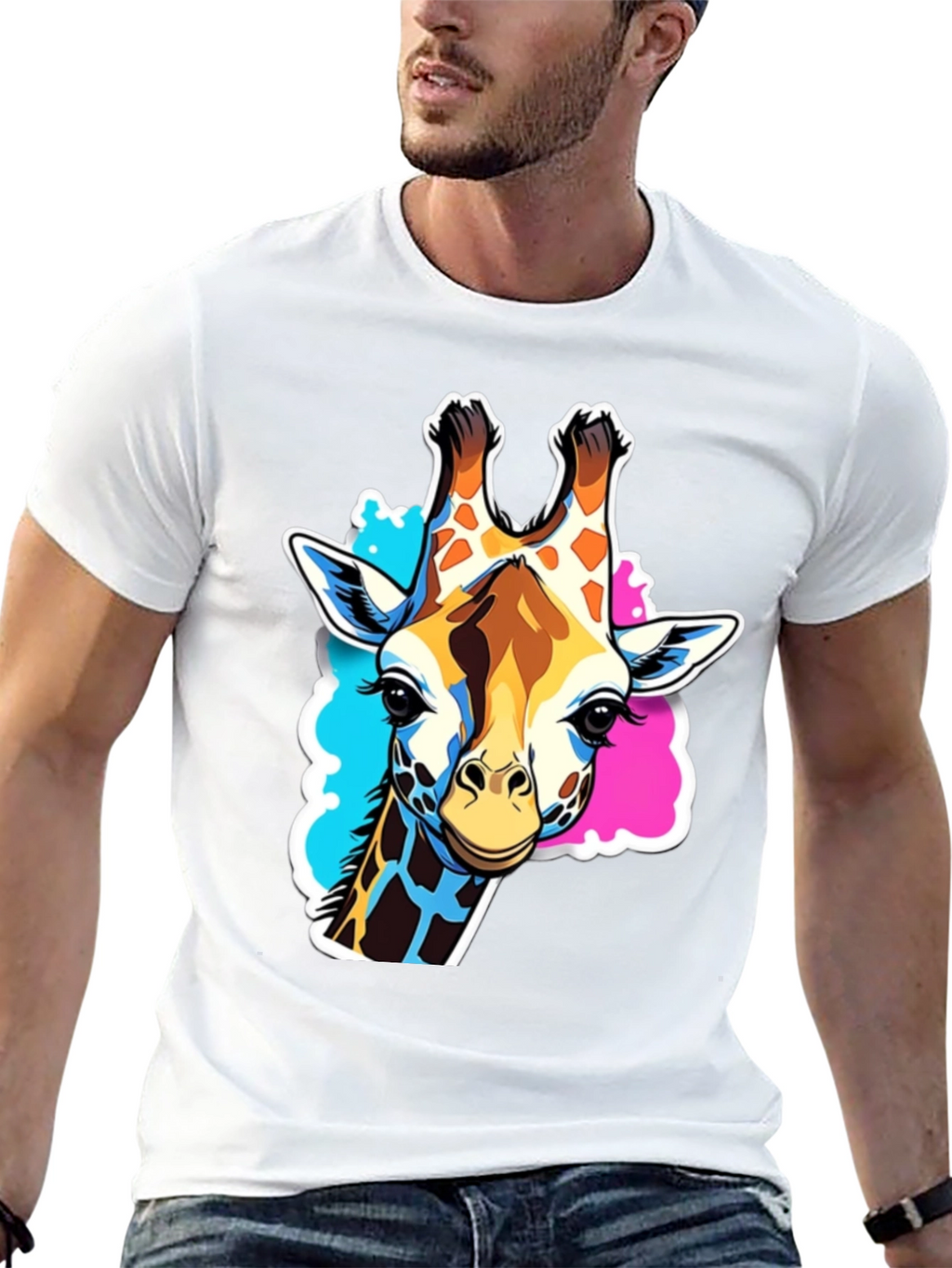 Giraffe Graphic Tee - Stylish Black T-Shirt