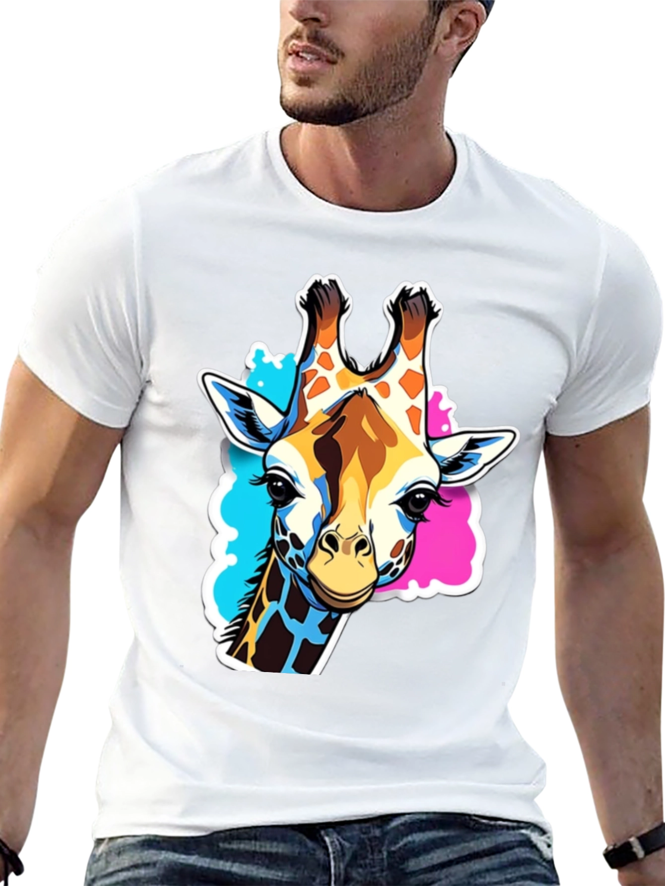Giraffe Graphic Tee - Stylish Black T-Shirt