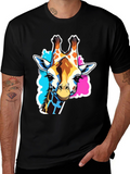 Giraffe Graphic Tee - Stylish Black T-Shirt